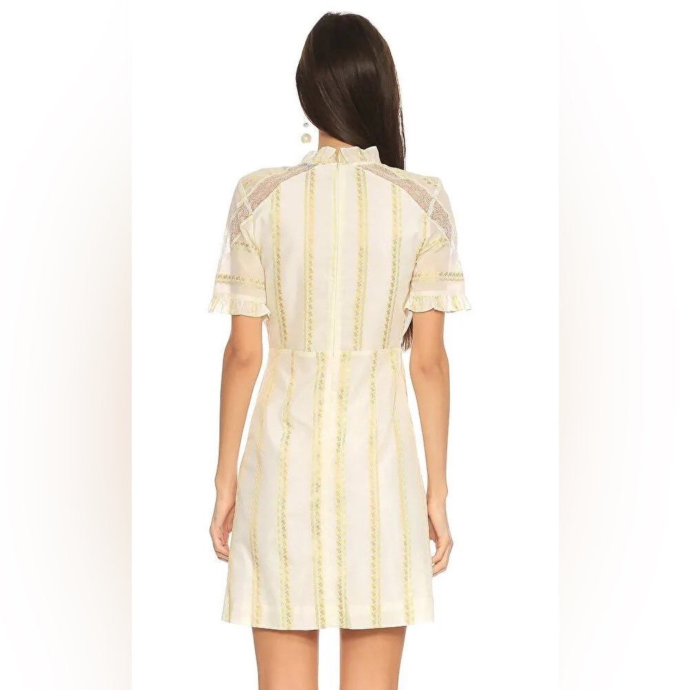 NWT Sandro Cream Puff Sleeve Mini Dress size 38 - Picture 4 of 11